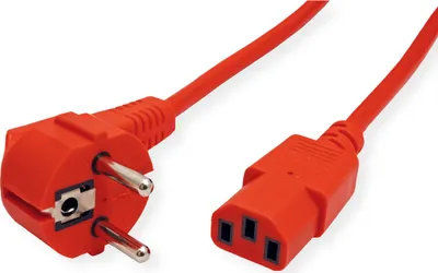 Produktbild von ROLINE Netzkabel, gerade IEC-Buchse, rot, 1,8 m