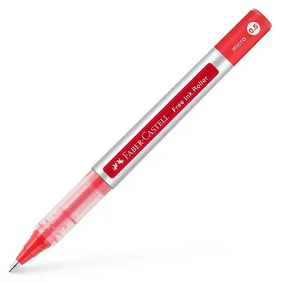Image de FABER-CASTELL 348503 FABER-CASTELL Roller à encre libre gris 0,5 mm, Couleur d'encre : rouge, 1 pc.