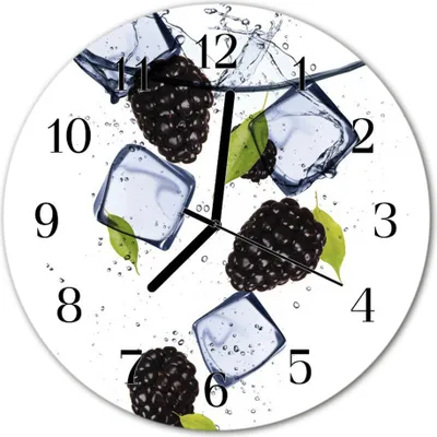 Immagine prodotto di Orologio da parete in vetro, ideale per la cucina, con vetro trasparente, diametro 30 cm, colore nero