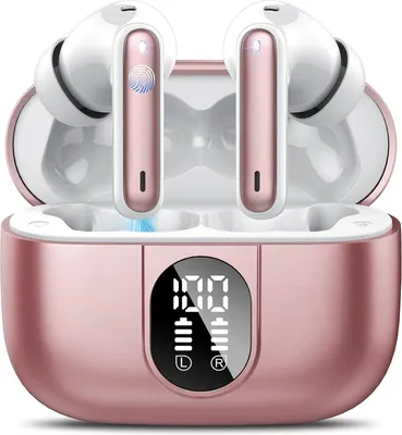 Bluetooth-5.3-Übersetzer-Kopfhörer, In-Ear, rosa