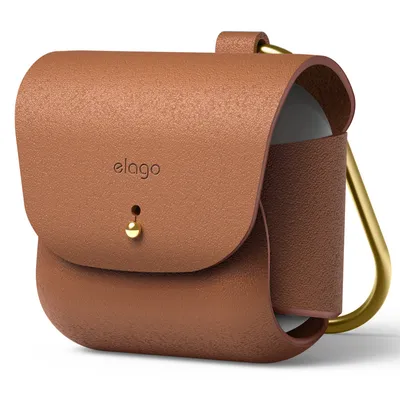 Produktbild von Elago Lederhülle für AirPods 3 Braun