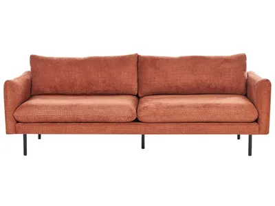 Zdjęcie produktu dla BELIANI Sofa złoty brąz tapicerowana szenil trzyosobowa nowoczesna kanapa do salonu