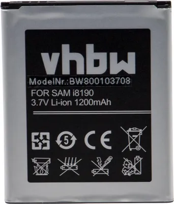 Produktbild von vhbw Akku kompatibel mit Samsung Galaxy Ace 2, GT-I8160P, GT-I8160, GT-I8190, Exhibit, Ace II Handy Smartphone Telefon (1100 mAh, 3,7 V, Li-Ion)