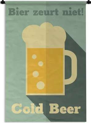 Produktbild von MuchoWow® Wandteppich Wandbehang Mancave - Bier - Bier nörgelt nicht - Kneipe - Cafe 90x135 cm Tapisserie Dekoration Wandtuch - Baumwolle - Wandskulptur