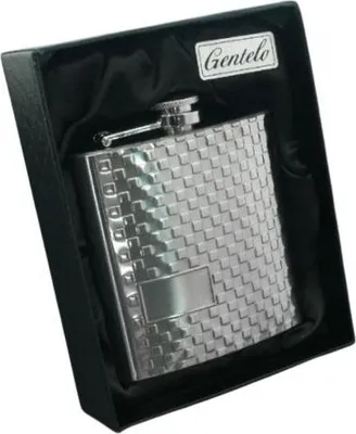 Produktbild von Eleganter Gentelo Edelstahl-Flachmann 180 ml in einer Box