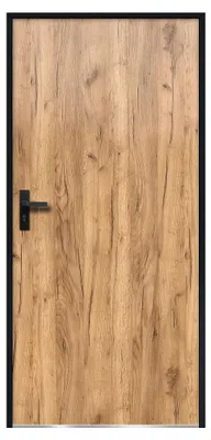 Produktbild von Eingangstür aus Stahl, geschlossen, H207 x B100 cm, Eichenoptik - Stärke 68 mm - Türanschlag rechts AGUEDA