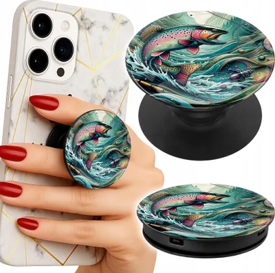 Zdjęcie produktu dla Uchwyt Do Telefonu Popsocket Na Palce/Stojak Wzory Wędkarskie Ryby Wędka