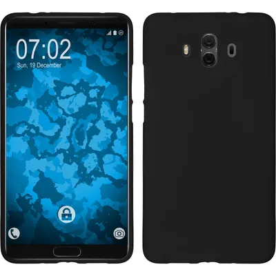 Produktbild von PhoneNatic Case kompatibel mit Huawei Mate 10 - schwarz Silikon Hülle matt Cover