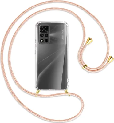 Produktbild von Handykette Backcover-Schutzhülle mit Band (Metall goldfarben) für Honor View 40 Pro (V40 Pro, 6.6'') - rose peach
