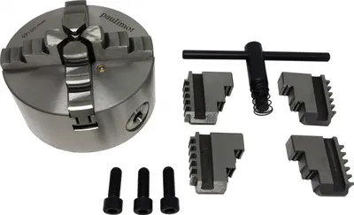 Produktbild von PAULIMOT Vierbackenfutter für Drehbank, 100 mm, zentral verstellbare Backen