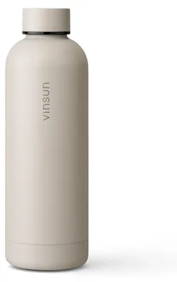 Trinkflasche Edelstahl 500ml Thermoflasche isoliert Sport Flasche beige Vinsun, KI-generiertes Bild