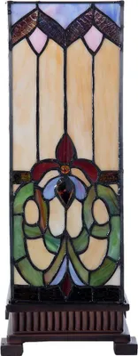 Immagine prodotto di Clayre & Eef Lampada da tavolo Tiffany 17x17x44 cm Vetro blu beige