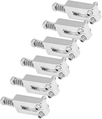 Image de 6 Selles de Trémolo en Métal pour Pont de Guitare Electrique avec Clé (Argent)