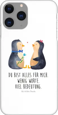 Produktbild von Mr. & Mrs. Panda Iphone 11 Pro Handyhülle Pinguin Pärchen - Weiß - Geschenk, Premium Kunststoff, Hochzeitstag, Jahrestag, Liebe, Hochzeitsgeschenk, Hochzeit, Handy Case