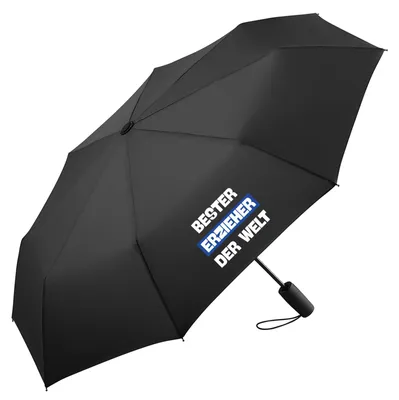 Produktbild von Huuraa Regenschirm Bester Erzieher der Welt 98cm Schwarz Sturmfest Taschenschirm Geschenkidee