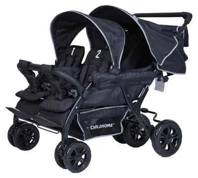 Produktbild von Childhome Kinderwagen - Quadruple - 4 Kinder - Schwarz