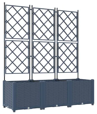 Immagine prodotto di vidaXL Vasi da giardino, set da 3 pezzi, grigio, 120 x 40 x 143 cm, plastica