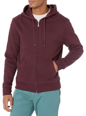 Zdjęcie produktu dla Bluza z kapturem i zamkiem na całej długości, męska, marki Essentials, kolor burgundowy, rozmiar L