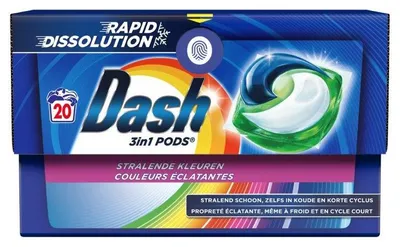 Image de Capsules de lessive Dash 3 en 1 couleurs vives - 20 unités