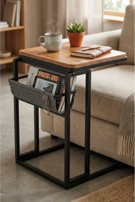 Produktbild von Skye Decor, Hochwertiger Beistelltisch (3er Set) - Saphir Eiche, 100% Melamin, 45x64x45 cm