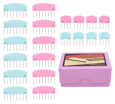 Image de Jeu de 20 aiguilles à tricoter, 12 grands et 8 petits peignes en acier inoxydable pour pulls, écharpes, foulards