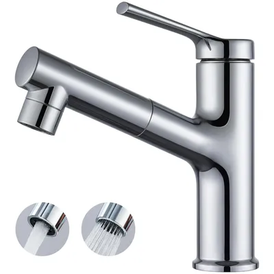 Produktbild von Cecipa ausziehbar Wasserhahn Bad Waschtischarmatur Chrom, Waschbeckenarmatur mit Brause, Badarmatur Kalt Warm Mischbatterie ausziehbar Chrom
