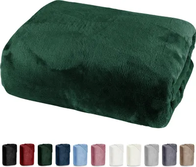 Produktbild von heimtexland ® Luxus Spannbettlaken Cashmere Touch Soft Spannbetttuch Nicky Plüsch Teddy Typ585 Tannengrün 180 cm x 200 cm