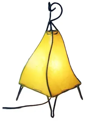 Immagine prodotto di Lampada orientale Lampada all'henné Lampada in pelle marocchina Lampada da tavolo Lampada da terra Mellah monocolore 35-38 cm, giallo