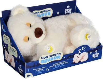 Zdjęcie produktu dla Pluszowy Miś z Dźwiękiem, 30 cm, Beżowy, Chrapanie i Melodie, Uspokajający