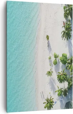 Produktbild von Bild auf Leinwand - Leinwandbild - Einteilig - Luftaufnahmen himmlisch Strand - 80x120cm - Wand Bild - Wandbilder - Leinwanddruck - Wanddekoration - Leinwand bilder - Wandbild - PA80x120-4532