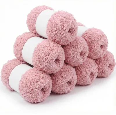 Produktbild von Chenille Wolle 8x50g Flauschgarn zum Stricken & Häkeln 100% Polyester
