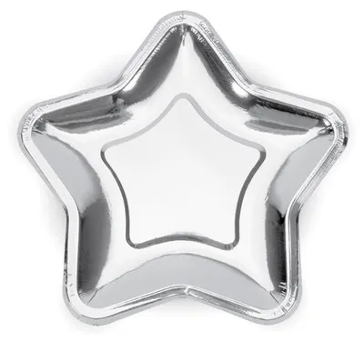Produktbild von 150x Teller Stern, silber, 18cm
