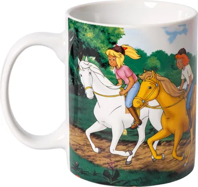 Produktbild von Tasse - Bibi & Tina Design - Keramik - 320 ml - Mikrowellen- & Spülmaschinengeeignet, Hochwertige Kindertasse, Perfekt für Fans & Sammler