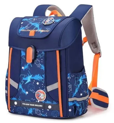 Immagine prodotto di Zaino per bambini, modello ergonomico, adatto per le classi da 1 a 4, colore blu, con cintura pettorale