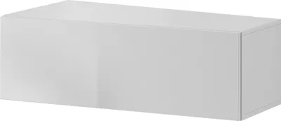 Obrázek produktu pro Nábytek24 Nástěnná skříňka Vigo Slant 90 cm Tv lowboard Skříňka s výklopem bílá/bílá vysoký lesk