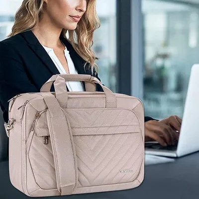 Obrázok produktu pre 17-palcová taška na notebook, ružová, vodovzdorná, s RFID priehradkami
