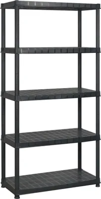 Obrázek produktu pro vidaXL úložný regál s 5 policemi černý 366x45,7x185 cm plastový