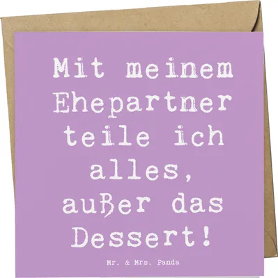 Produktbild von Mr. & Mrs. Panda doppelkarte Spruch Ehepartner Dessert - Lavendeltraum - Geschenk, Familie, Teilen, einzigartige Designs, Klappkarte, anlasskarte, Beziehung, Zuneigung
