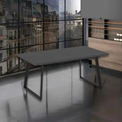 Immagine prodotto di Tavolo allungabile Lavinya piano ossido e gambe in metallo nero 170x90x75h