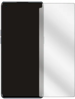 A screen protector is shown next to a smartphone.