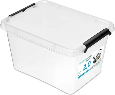 Produktbild von Transparenter Kunststoffbehälter mit Deckel, 2L