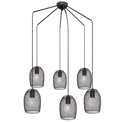 Produktbild von RGB LED Hängeleuchte, Geflecht, schwarz, 75 cm