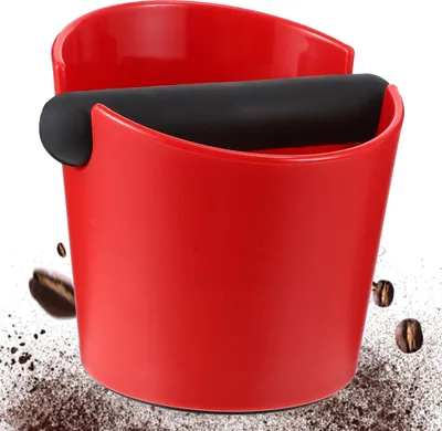 Produktbild von Abklopfbehälter für Kaffee – Abklopfbehälter für Espresso – Abklopfbox – Abklopfbehälter – Abklopfschale – Espressomaschine – Kaffeesatzbehälter – Rot