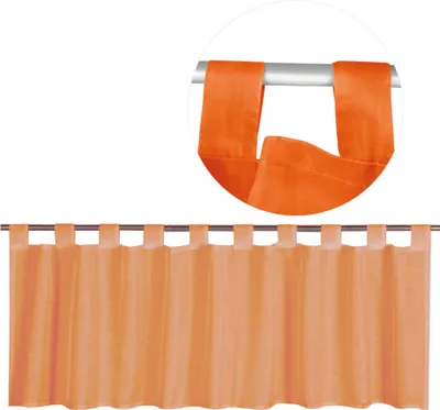 Obrázok produktu pre Bistro záves s pútkami, rozmery: 60x160cm, farba: svetlo oranžová