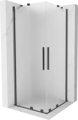 Immagine prodotto di Mexen Velar Duo cabina doccia scorrevole 80 x 80 cm, brina, grigio canna di fucile spazzolato - 871-080-080-32-66