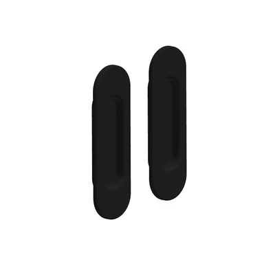 Produktbild von Griffmulden Set für Schiebetüren, oval, Farbe schwarz, für Durchgangstüren, Zimmertüren, Schranktüren