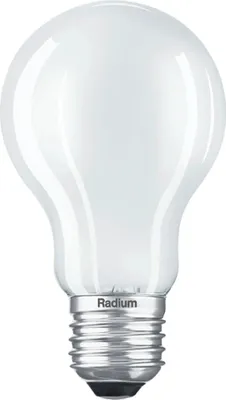 Imagen del producto de Lámpara LED Radium, modelo estándar, acabado mate, casquillo E27, 470 lúmenes (equivalente a 40W), 2700K, 1 unidad.