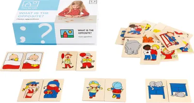Produktbild von Toys for Life Montessori Holzpiel Finde die Gegensätze Sprachspiel