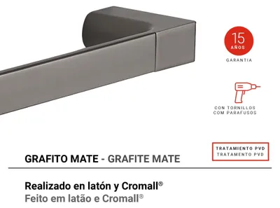 Imagen del producto de Soporte para toallas Gedy PIRENEI, 350 mm, color gris metalizado