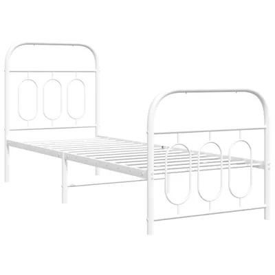 Imagen del producto de Estructura cama sin colchón con estribo metal blanco 75x190 cm